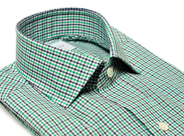 The Navy and Green Townsend Tattersall collar