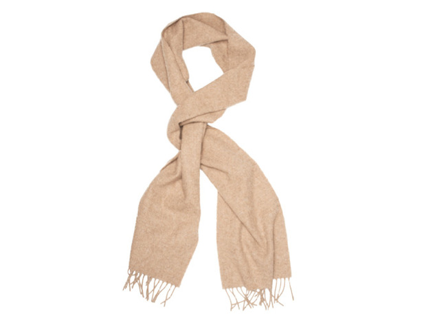 The Beige Camden Lambswool Scarf collar