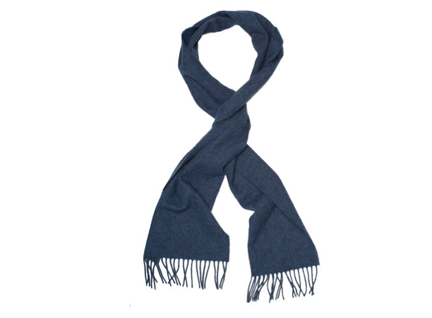 The Blue Camden Lambswool Scarf collar